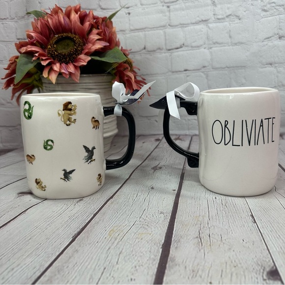 NWT rae dunn & harry potter collaboration hogwarts Wizard Mug Set obliviate - Picture 3 of 7